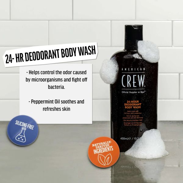 Гель для душу "Захист від поту 24 години" American Crew 24-Hour Deodorant Body Wash 450 мл - фото