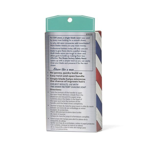 Т-образный станок для бритья The Shave Factory Shave Safety Razor с футляром и лезвиями - фото